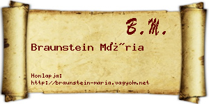 Braunstein Mária névjegykártya